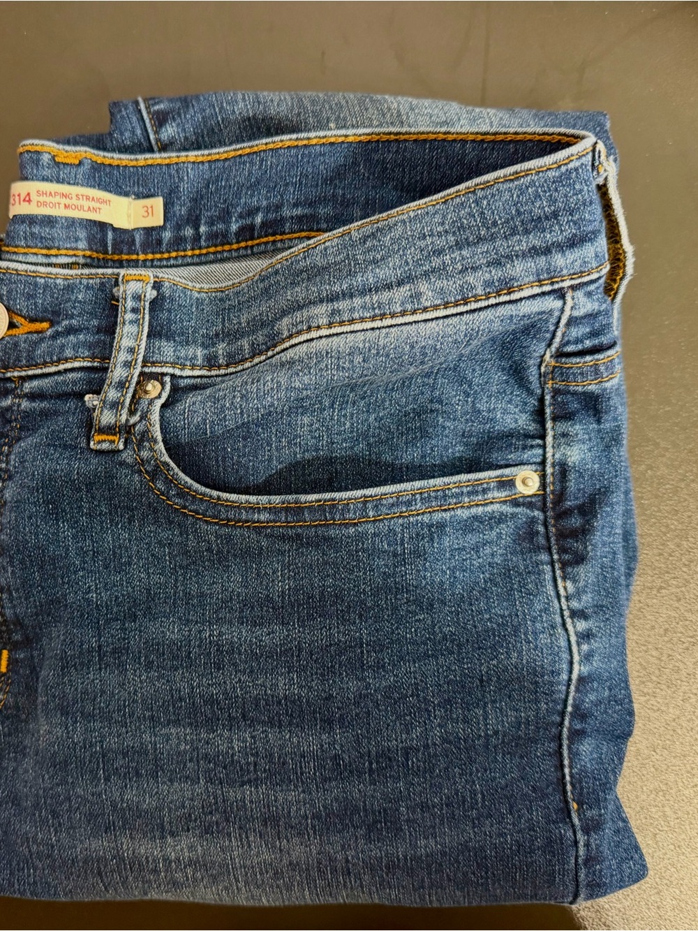 Levi's women’s Straight Leg Dark Wash Blue Jeans